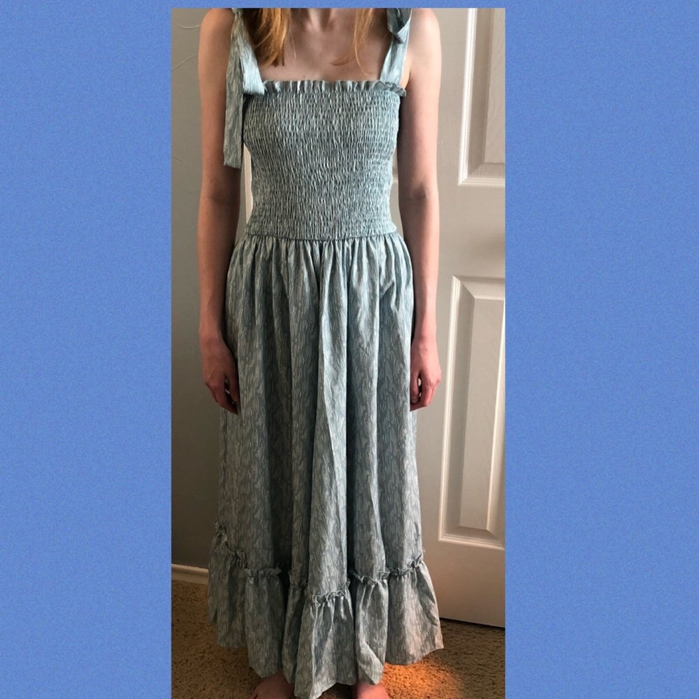 Green Patterned Maxi-Dress